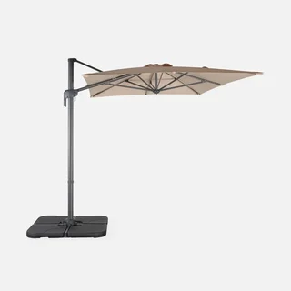 Parasol excentré rectangulaire 2x3m Antibes avec manivelle et rotation 360°