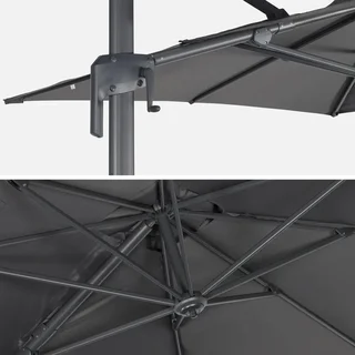 Parasol excentré rectangulaire 2x3m Antibes aluminium et toile polyester 200g/m²