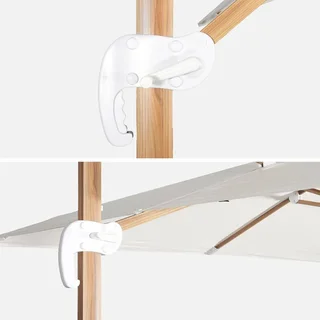 Parasol excéntrico rectangular 3x4m aluminio efecto madera Wimereux