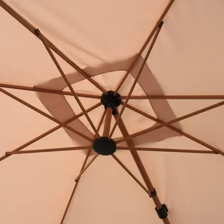 Parasol excentré rectangulaire 3x4m mât aspect bois jardin terrasse