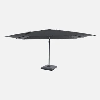 Parasol excentré rectangulaire 3x4m aluminium polyester avec housse et lestage