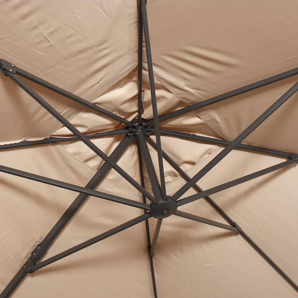 Offset Cantilever Parasol Umbrella 3x4m with 50x50cm Weighted Base - Wimereux