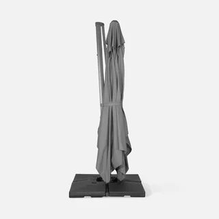 Rectangular offset cantilever parasol 3x4m Wimereux with weight base set