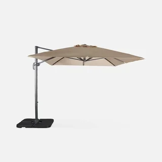 Offset Cantilever Parasol Umbrella 3x4m with 50x50cm Weighted Base - Wimereux