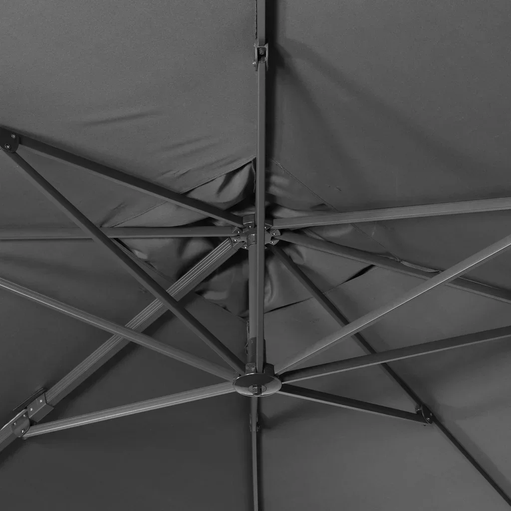 Rectangular offset cantilever parasol 3x4m Wimereux with weight base set