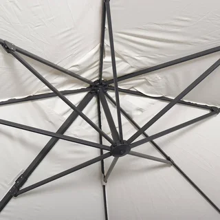 Rectangular offset cantilever umbrella 3x4m anthracite grey aluminium with weighted base plates - garden parasol with cross base