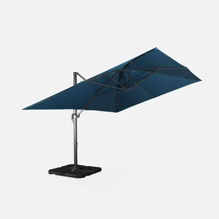 Offset cantilever umbrella 3x4m anthracite with 50x50cm base weights - Wimereux