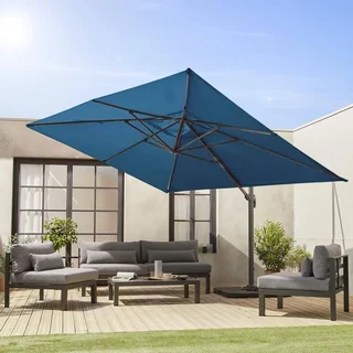 Offset cantilever umbrella 3x4m anthracite with 50x50cm base weights - Wimereux