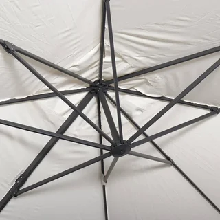 Parasol Excéntrico Wimereux 3x4m Azul Pato con Base Fixeo 50x50cm