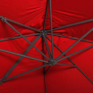 Parasol Excéntrico 3x4m Azul Pato con Base Fixeo 50x50cm