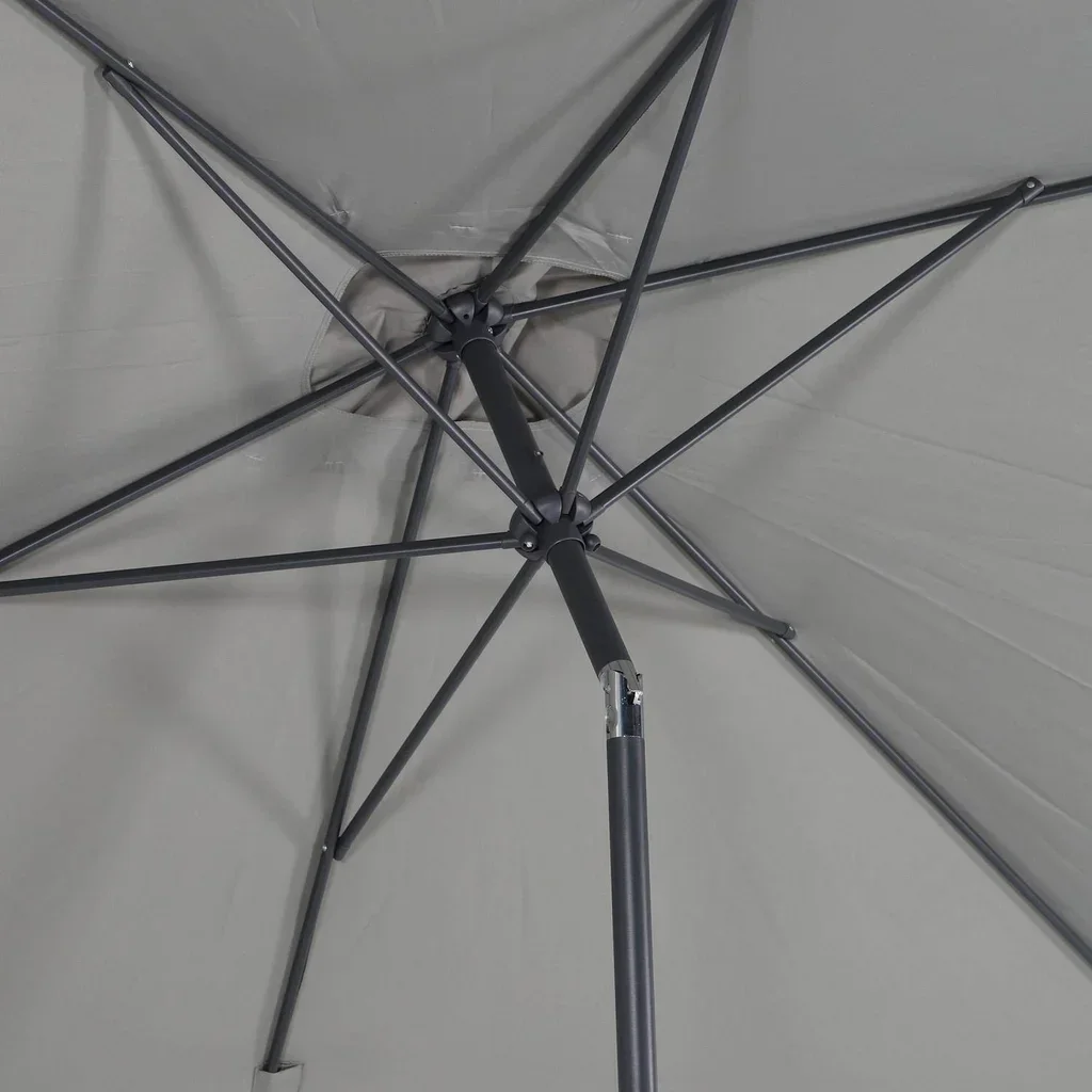 Parasol rectangulaire 2x3 m aluminium turquoise mât orientable jardin
