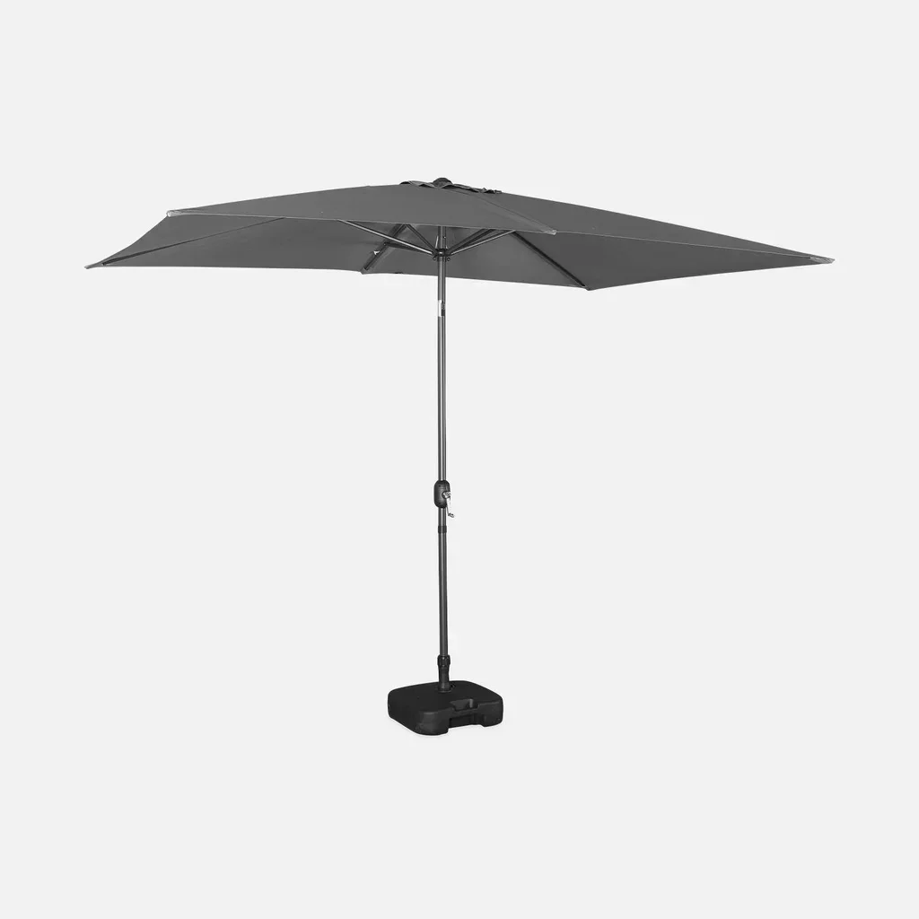 Parasol rectangulaire 2x3m turquoise mât central orientable aluminium