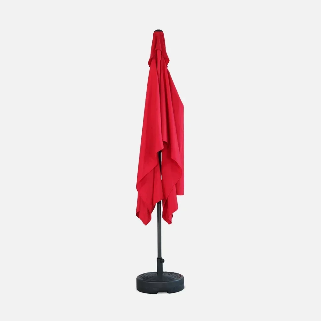 Parasol rectangulaire 2x3m aluminium turquoise mât central orientable jardin terrasse