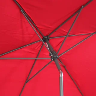 Parasol rectangulaire 2x3m aluminium turquoise mât central orientable jardin terrasse