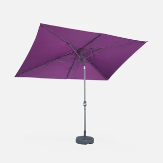 Parasol rectangulaire Touquet 2x3m mât central orientable aluminium turquoise