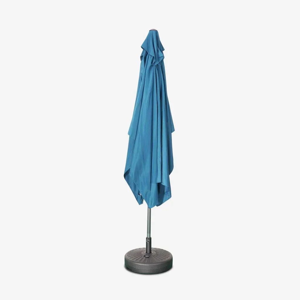Parasol rectangulaire Touquet 2x3m turquoise mât central orientable aluminium