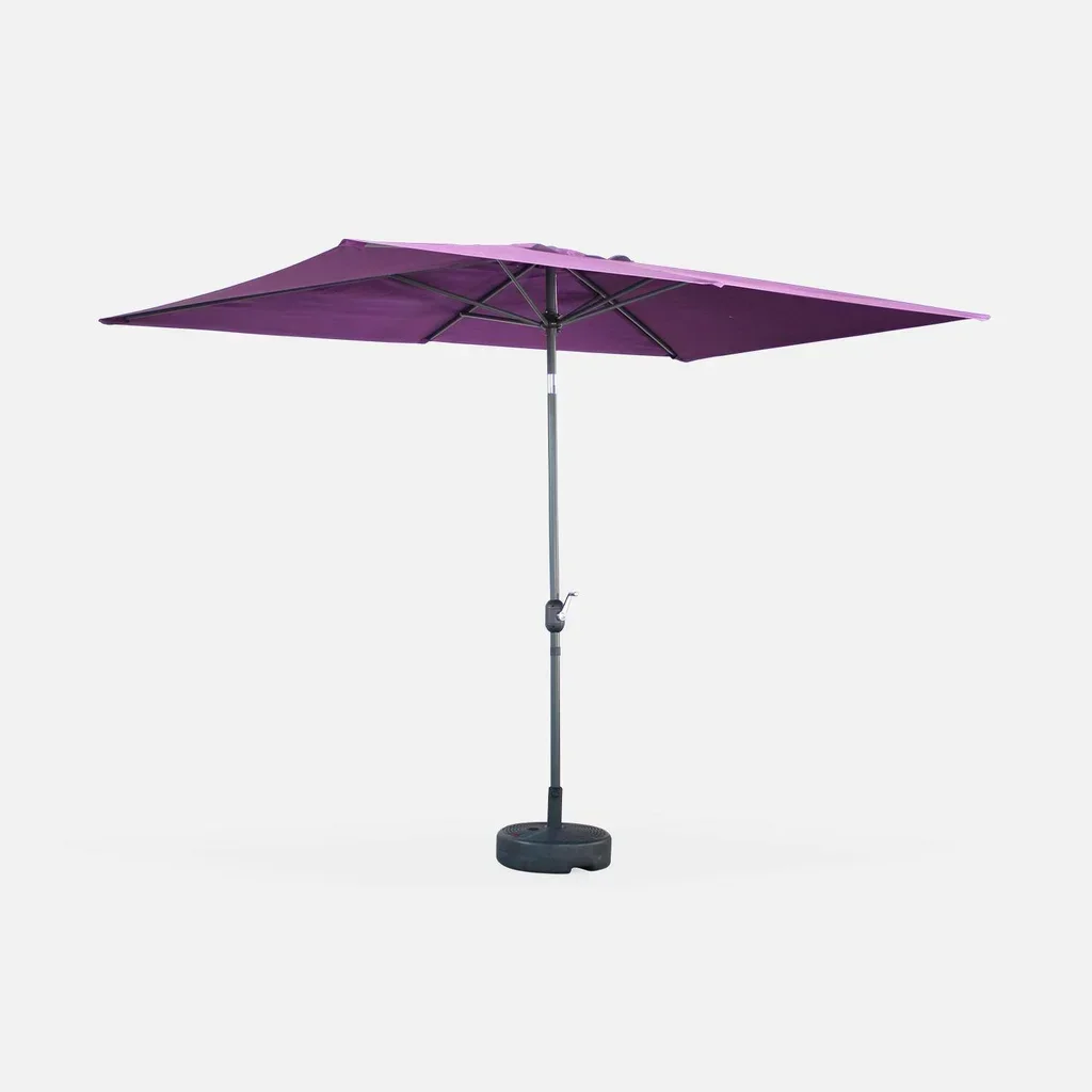 Parasol rectangulaire Touquet 2x3m mât central orientable aluminium turquoise