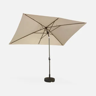 Parasol rectangulaire Touquet 2x3m turquoise mât orientable aluminium
