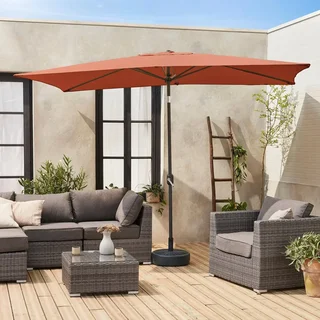 Parasol rectangulaire Touquet 2x3m turquoise mât orientable aluminium