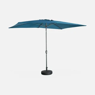 Parasol rectangulaire Touquet 2x3m turquoise mât central orientable aluminium