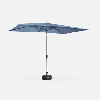Parasol de jardin rectangulaire 2x3 m aluminium turquoise mât orientable