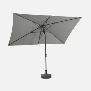 Parasol rectangulaire 2x3 m aluminium turquoise mât orientable jardin