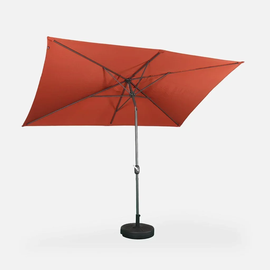 Parasol rectangulaire Touquet 2x3m turquoise mât orientable aluminium