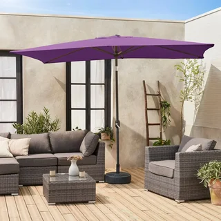 Parasol rectangulaire Touquet 2x3m mât central orientable aluminium turquoise
