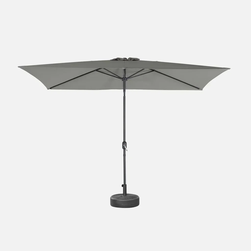 Parasol rectangulaire 2x3 m aluminium turquoise mât orientable jardin