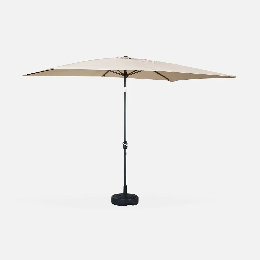 Parasol rectangulaire Touquet 2x3m turquoise mât orientable aluminium