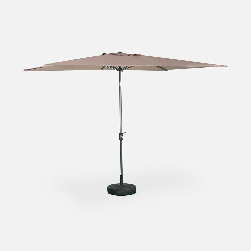 Parasol jardin rectangulaire 2x3m turquoise mât central orientable aluminium