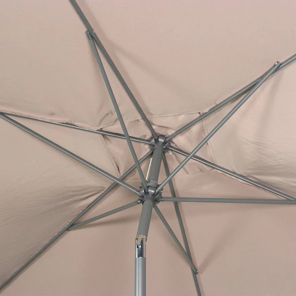 Parasol jardin rectangulaire 2x3m turquoise mât central orientable aluminium
