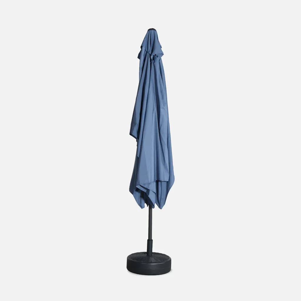 Parasol de jardin rectangulaire 2x3 m aluminium turquoise mât orientable