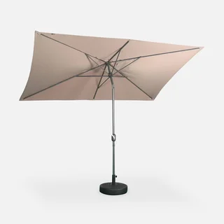 Parasol jardin rectangulaire 2x3m turquoise mât central orientable aluminium