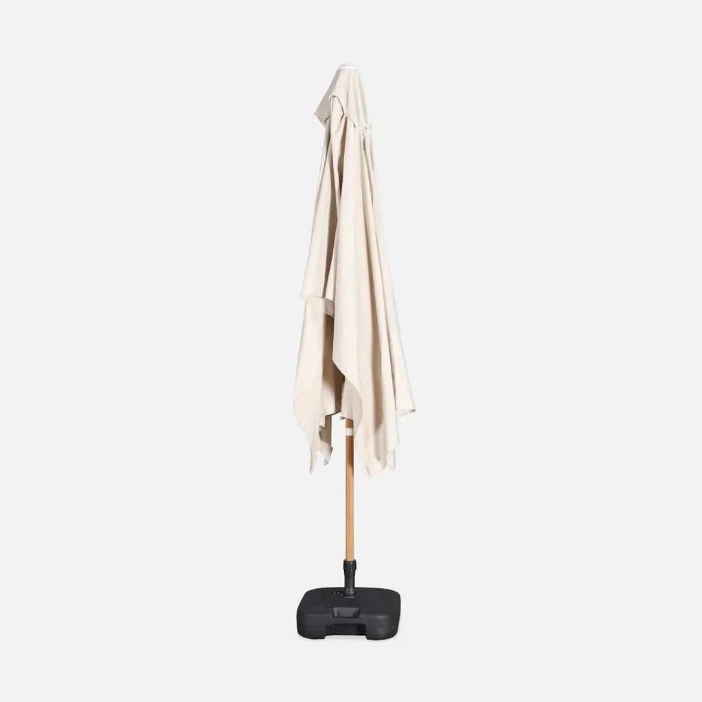 Parasol rectangulaire Touquet 2x3m mât bois - Sable