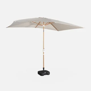 Parasol rectangulaire Touquet 2x3m mât bois - Sable