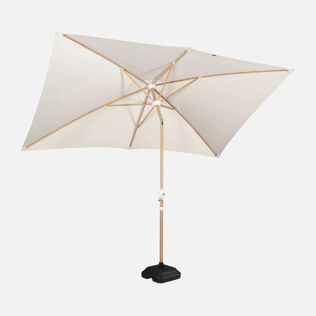 Parasol rectangulaire Touquet 2x3m mât bois - Sable