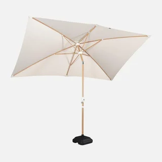 Parasol rectangulaire Touquet 2x3m mât bois - Sable