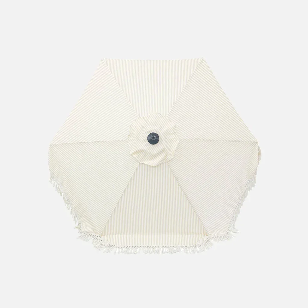 Parasol rond Hossegor Ø200 cm franges acier effet bois jardin terrasse