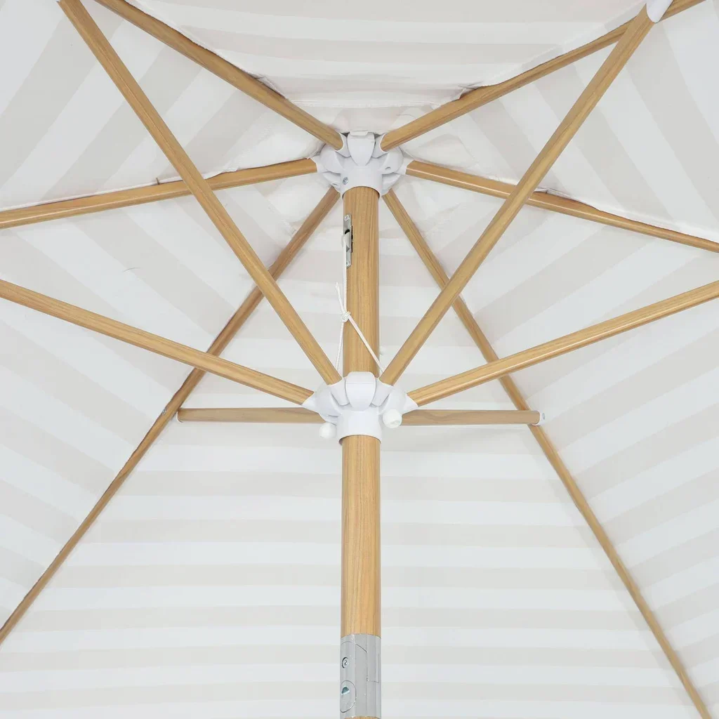 Parasol rond Touquet Ø3m mât central orientable imitation bois