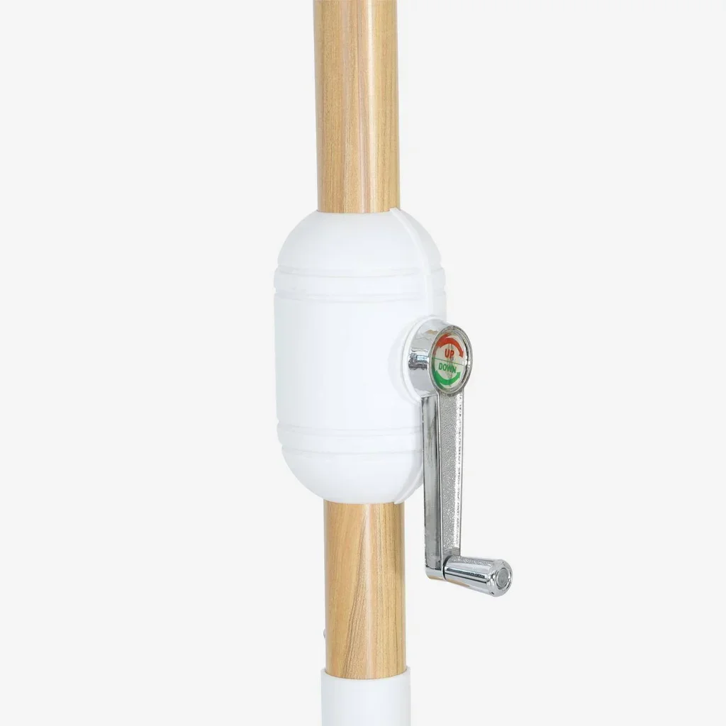 Parasol rond Touquet Ø3m mât central orientable imitation bois