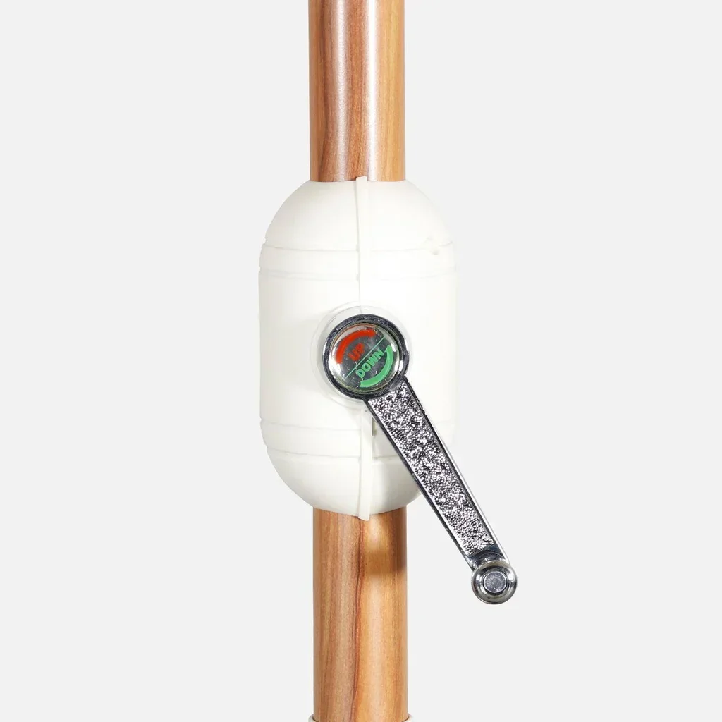 Parasol rond Ø3m mât central orientable aspect bois aluminium