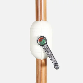 Parasol rond Ø3m mât central orientable aspect bois aluminium