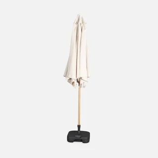 Parasol rond Ø3m mât central orientable aspect bois aluminium