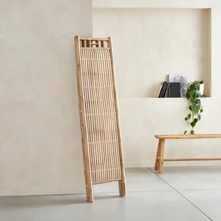 4-teiliger Bambus Paravent Fidji Tropisches Design 160cm Natur Raumteiler