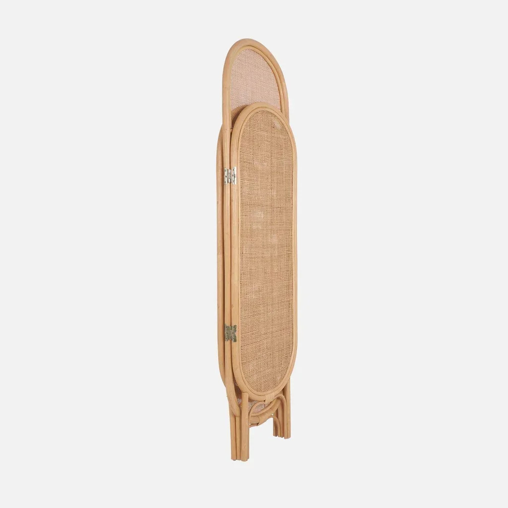 Rattan Woven Folding Room Divider 126.5 cm Vintage Bohemian Privacy Screen