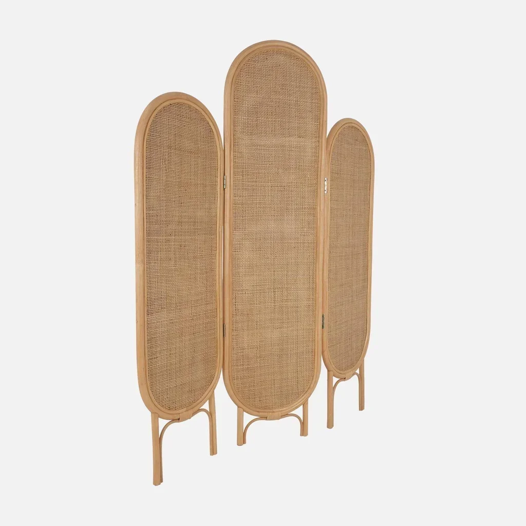 Rattan Woven Folding Room Divider 126.5 cm Vintage Bohemian Privacy Screen