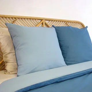 Parure de lit 2 personnes coton lyocell bleu Sia