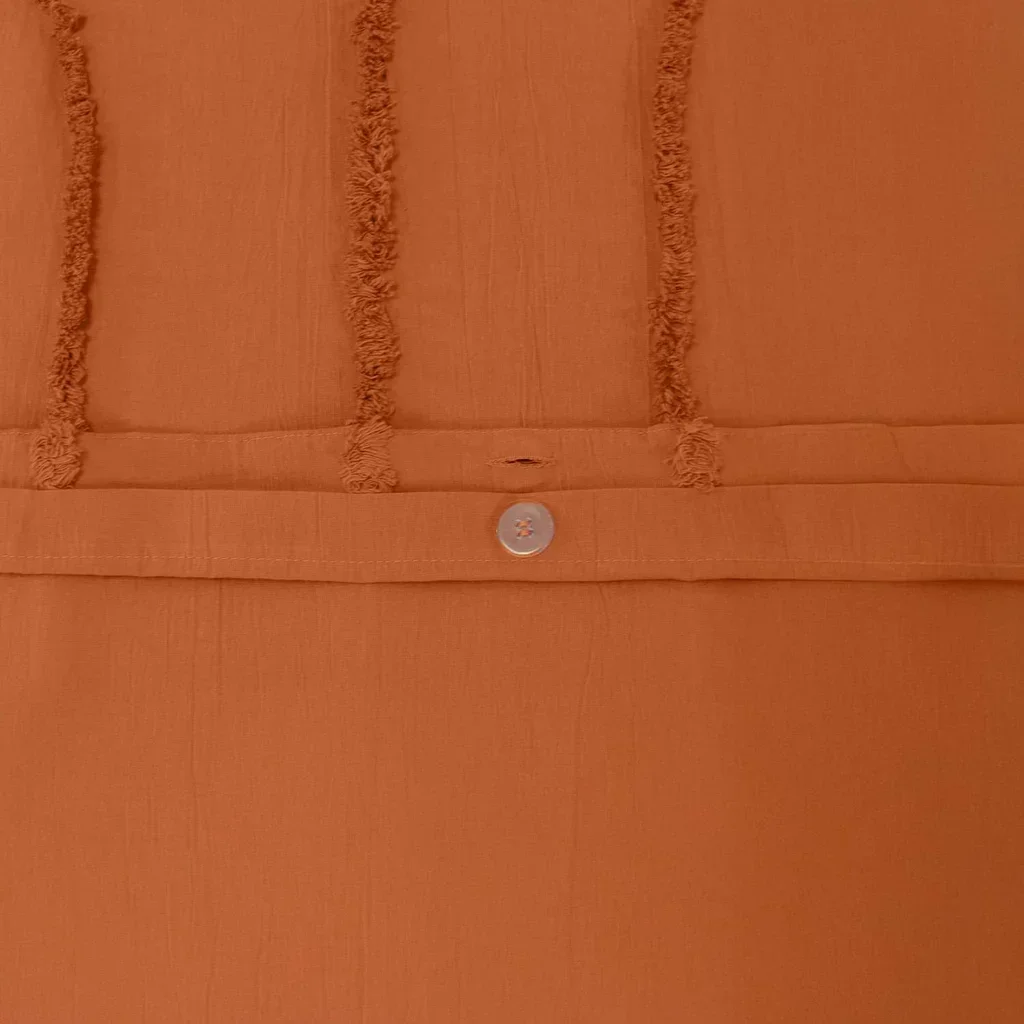 Parure lit coton lavé arches rétro terracotta 240x220