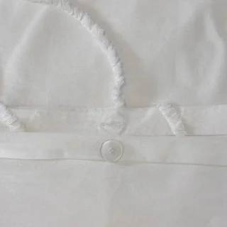 Parure de lit 2 personnes coton lavé tufté motifs arrondis blanc Hestia